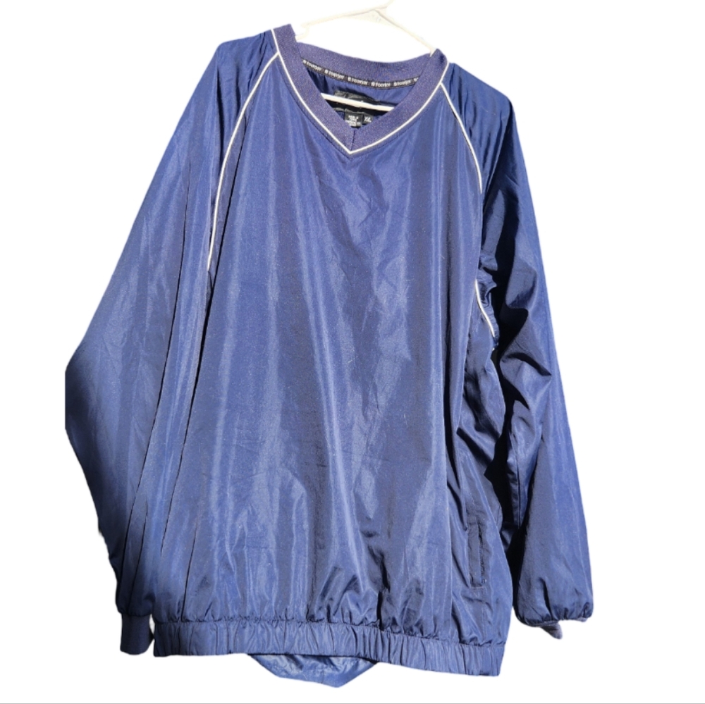 FootJoy Blue Jersey Shirt with White Trim Long Sleeve XXL
